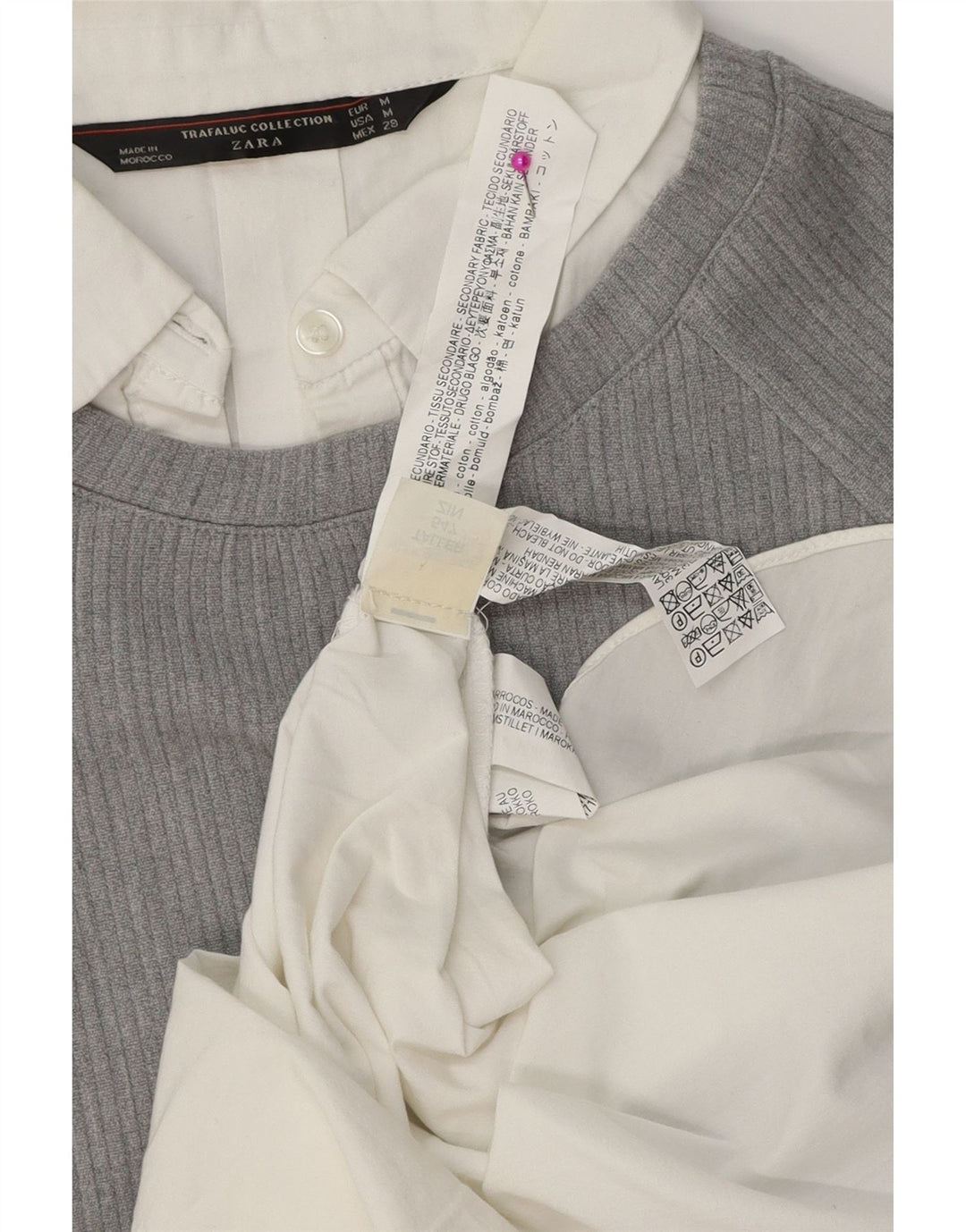Zara Γυναικείο φόρεμα Shift UK 14 Medium Grey Colourblock Βαμβακερό