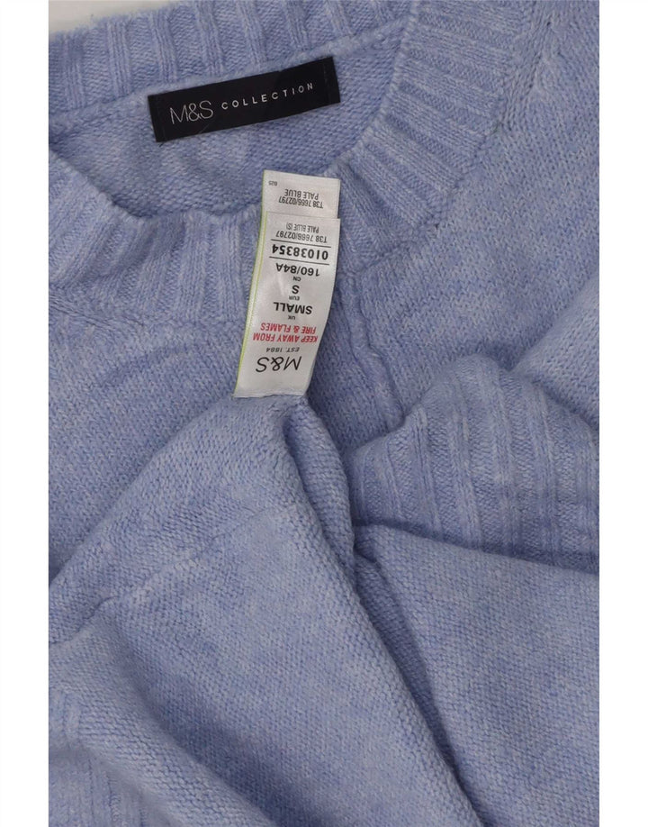 Marks & Spencer Γυναικείο πουλόβερ Longline Crew Neck Jumper UK 10 Small Blue