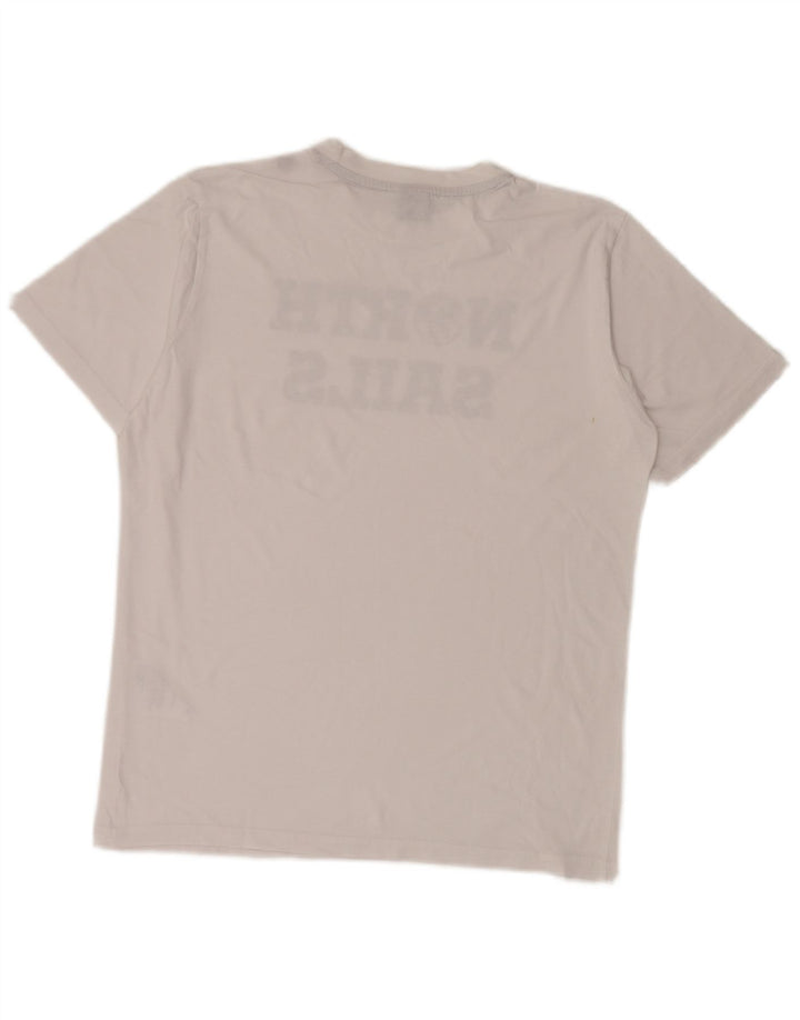North Sails Ανδρικό γραφικό T-Shirt Top Μικρό λευκό βαμβακερό