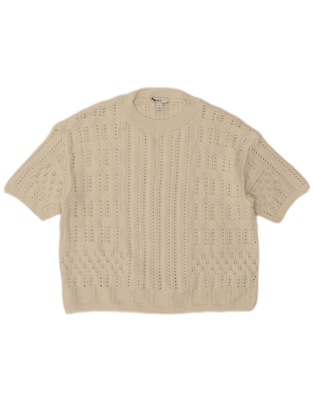 Marks & Spencer Γυναικείο πουλόβερ See Through Crew Neck Jumper UK 14 Medium Be