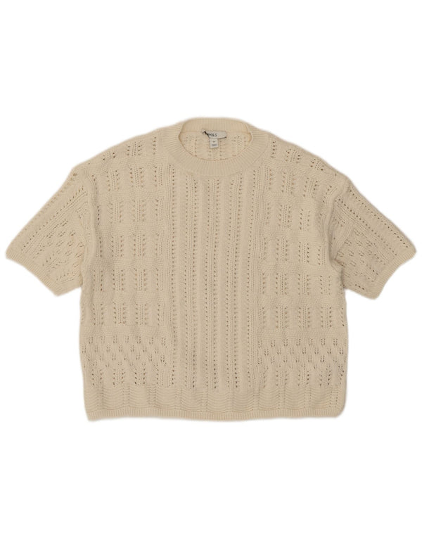 Marks & Spencer Γυναικείο πουλόβερ See Through Crew Neck Jumper UK 14 Medium Be