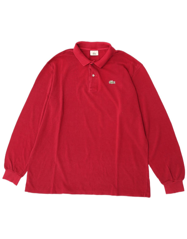 Ανδρικό μακρυμάνικο μπλουζάκι πόλο Lacoste 7 2XL βαμβακερό μπορντό