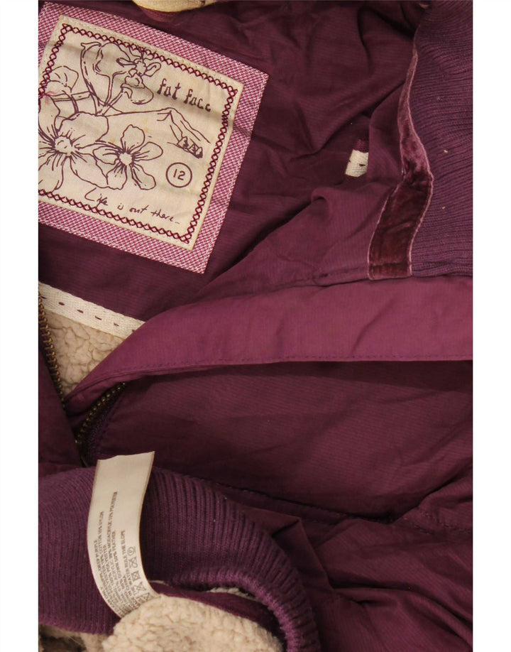 Fat Face Γυναικεία κουκούλα με επένδυση Gilet UK 12 Medium Maroon Πολυεστέρας