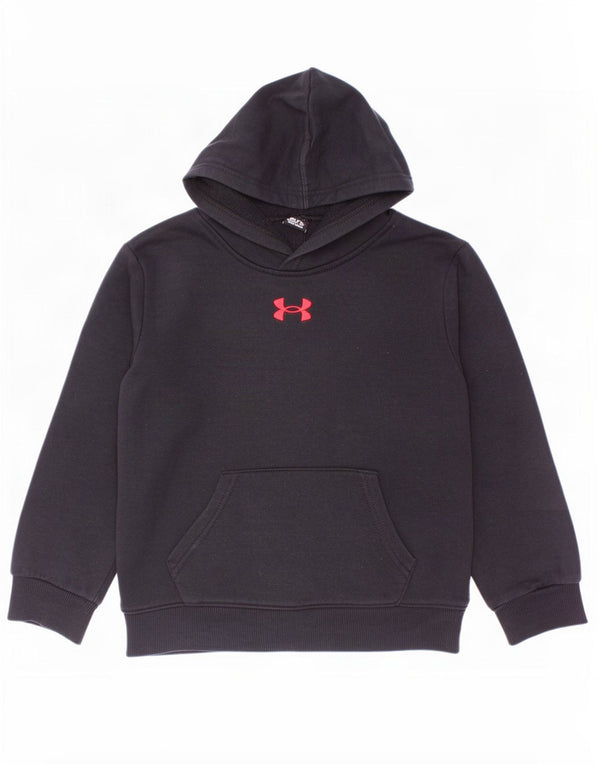 Under Armour Boys Graphic Hoodie Jumper 4-5 Years Black Cotton