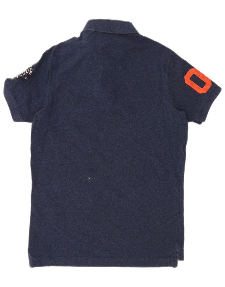 Ανδρικό γραφικό μπλουζάκι πόλο Superdry, Βαμβακερό, μεσαίο ναυτικό