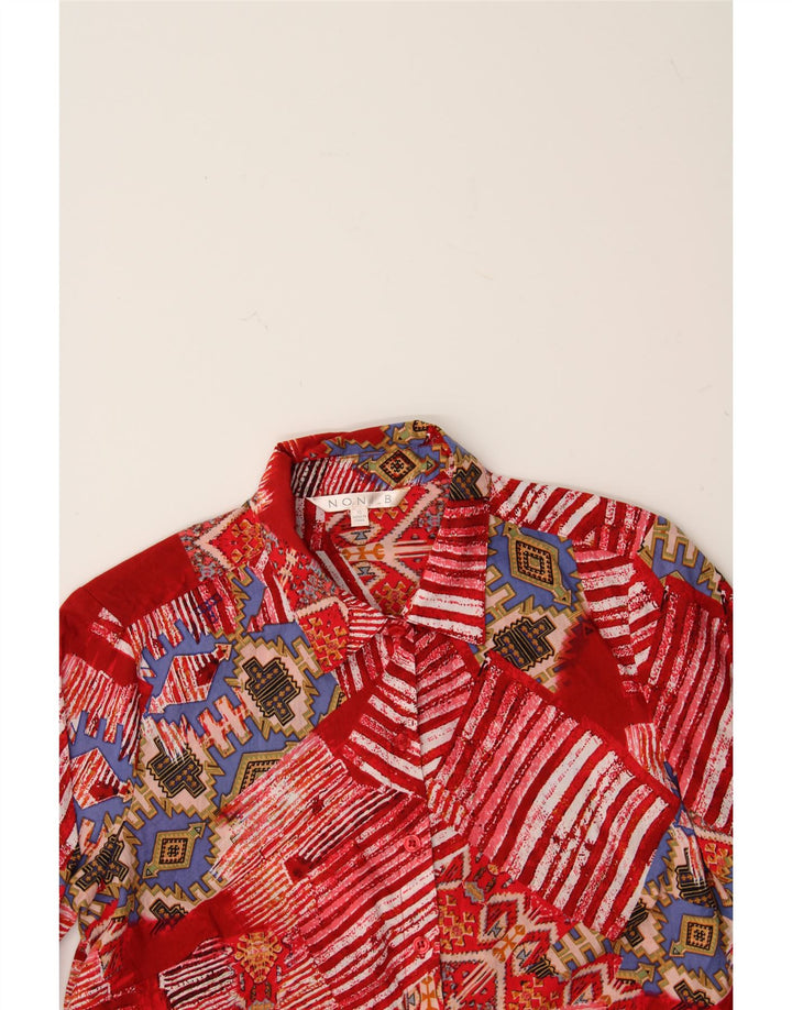 VINTAGE Womens Abstract Pattern Shirt UK 10 Small  Red Cotton Vintage Vintage and Second-Hand Vintage from Messina Hembry 