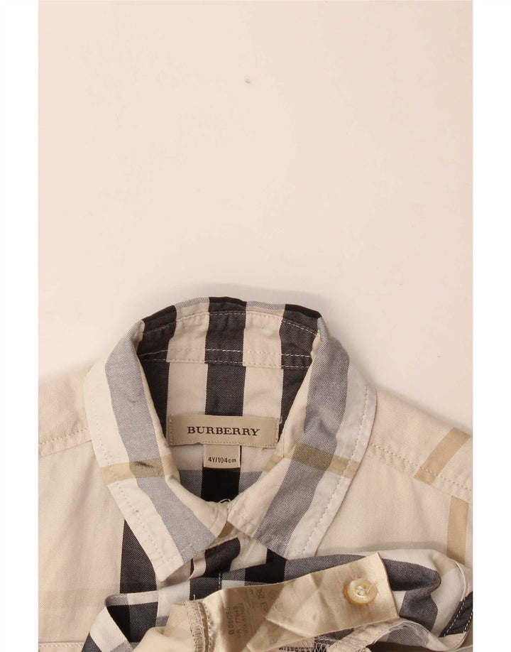 Burberry Boys κοντομάνικο πουκάμισο 3-4 ετών μπεζ καρό
