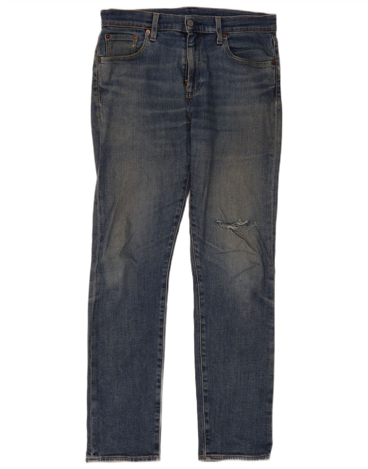Levi's Mens 502 Distressed Tapered Jeans W30 L32 Blue Cotton