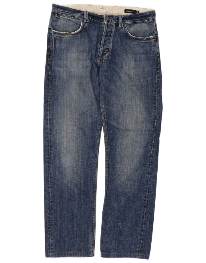 Ανδρικό τζιν ίσιο Massimo Dutti EU 42 Large W32 L30 Μπλε βαμβακερό