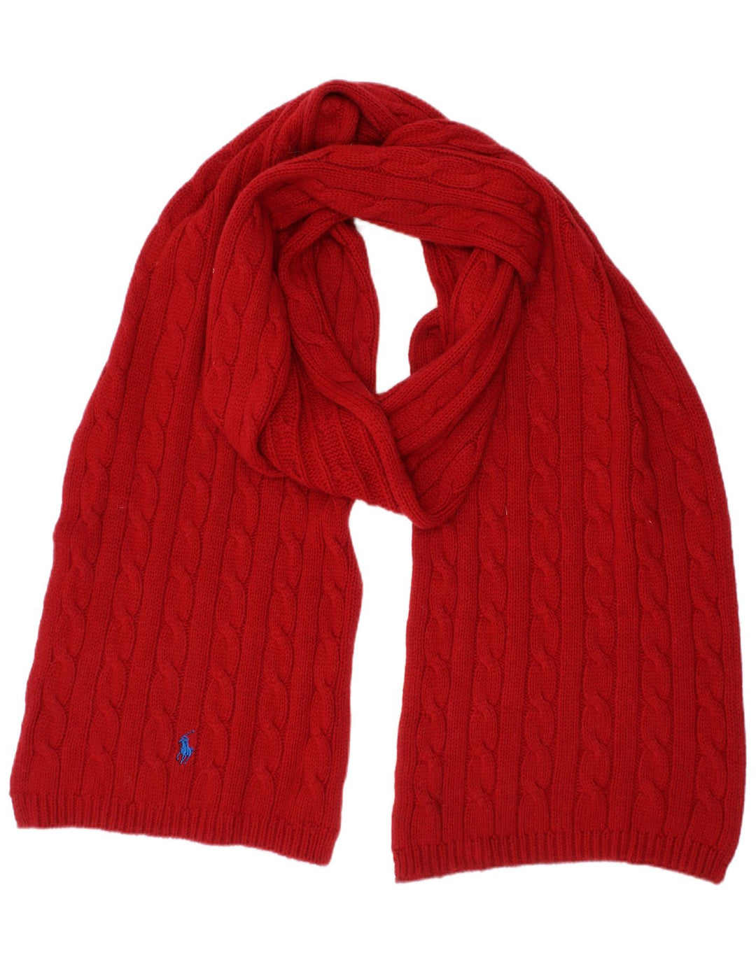Γυναικείο πλεκτό ορθογώνιο φουλάρι Ralph Lauren Ένα μέγεθος κόκκινο βαμβακερό