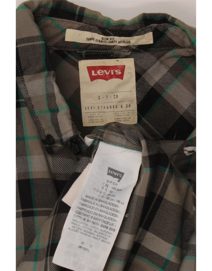 Ανδρικό φανελένιο πουκάμισο Levi's Slim Fit Small Grey Check Cotton