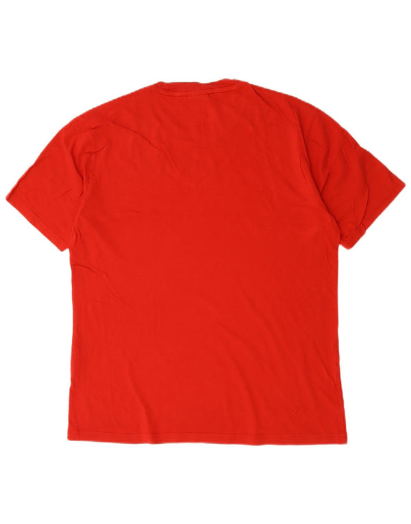 Champion Mens Graphic T-Shirt Top Medium Red Cotton
