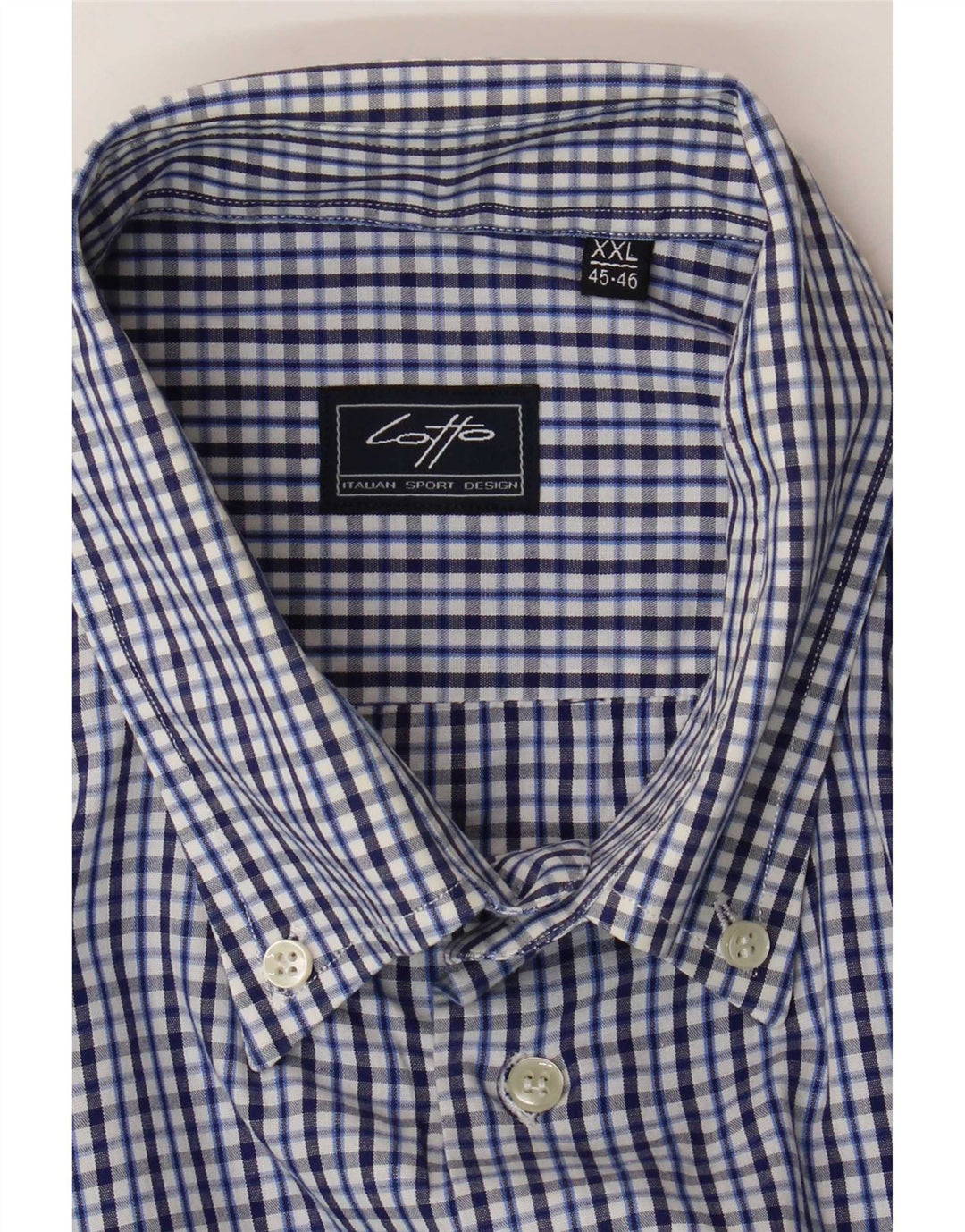 Ανδρικό πουκάμισο Lotto Size 45/46 2XL Blue Gingham