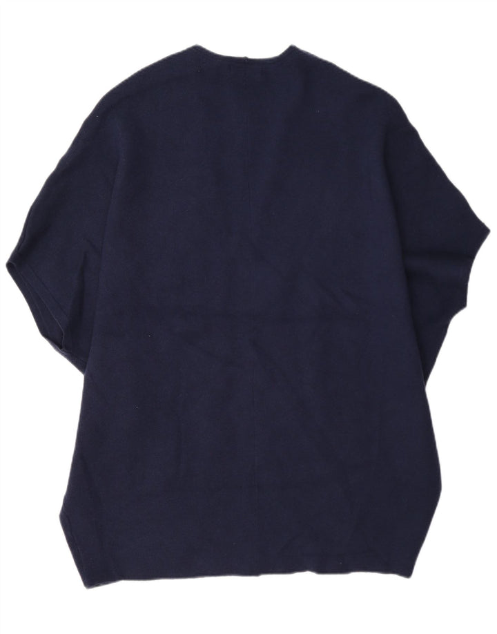 White Stuff Γυναικείο πουλόβερ Poncho Cardigan UK 12 Medium Navy Blue Polyester