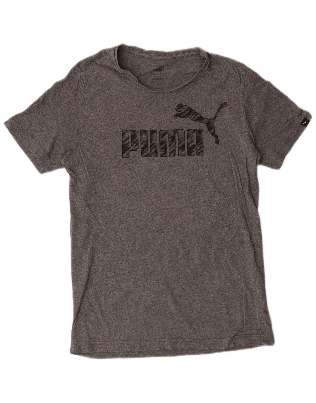 PUMA Mens Graphic T-Shirt Top Small Grey Cotton