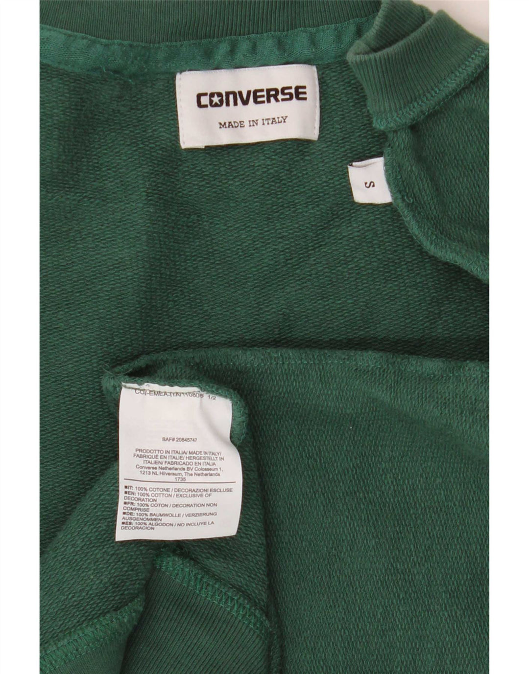 Ανδρικό φούτερ Converse Jumper Μικρό πράσινο βαμβακερό