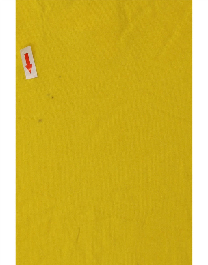 Fila Ανδρικό γραφικό T-Shirt Top Μικρό κίτρινο βαμβακερό