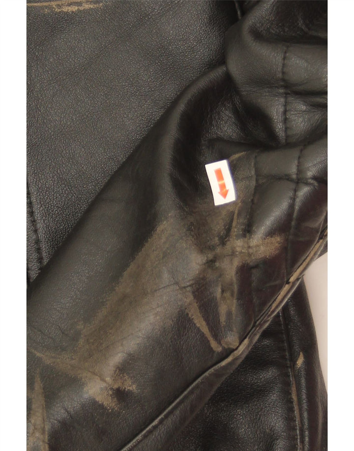Harro Mens Motorstyle Leather Racer Jacket EU 54 2XL Black Leather