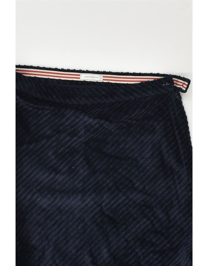 VINTAGE Womens Corduroy Skirt W28 Medium  Navy Blue Pinstripe Cotton | Vintage Vintage | Thrift | Second-Hand Vintage | Used Clothing | Messina Hembry 