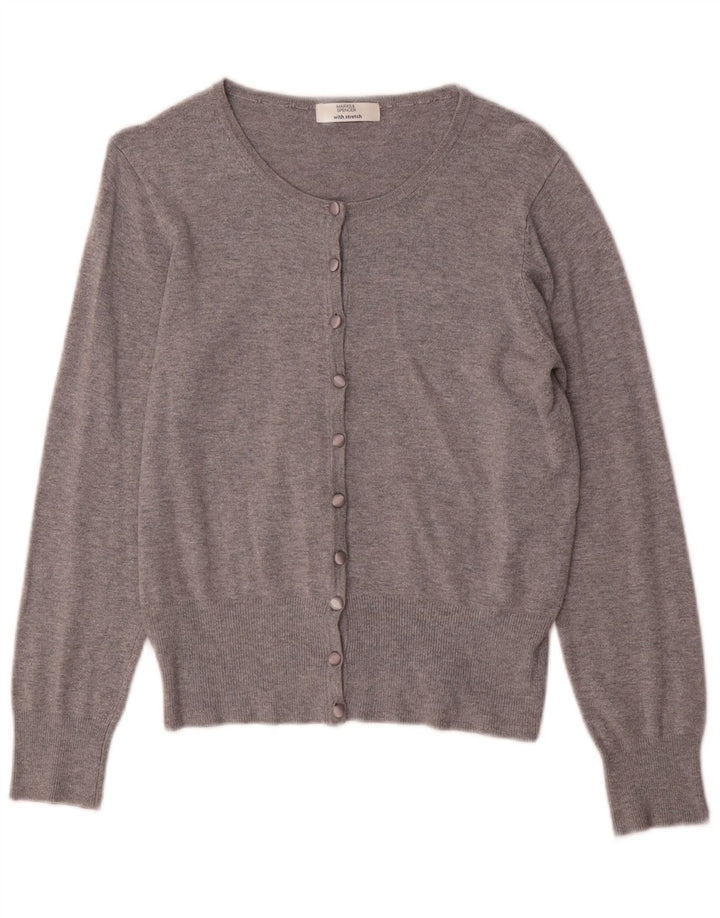 Marks & Spencer Γυναικείο Stretch Cardigan πουλόβερ UK 10 Small Grey Flecked