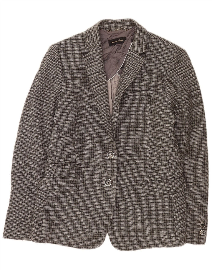 Massimo Dutti Γυναικείο σακάκι μπλέιζερ με 2 κουμπιά EU 42 Μεγάλο γκρι βισκόζη