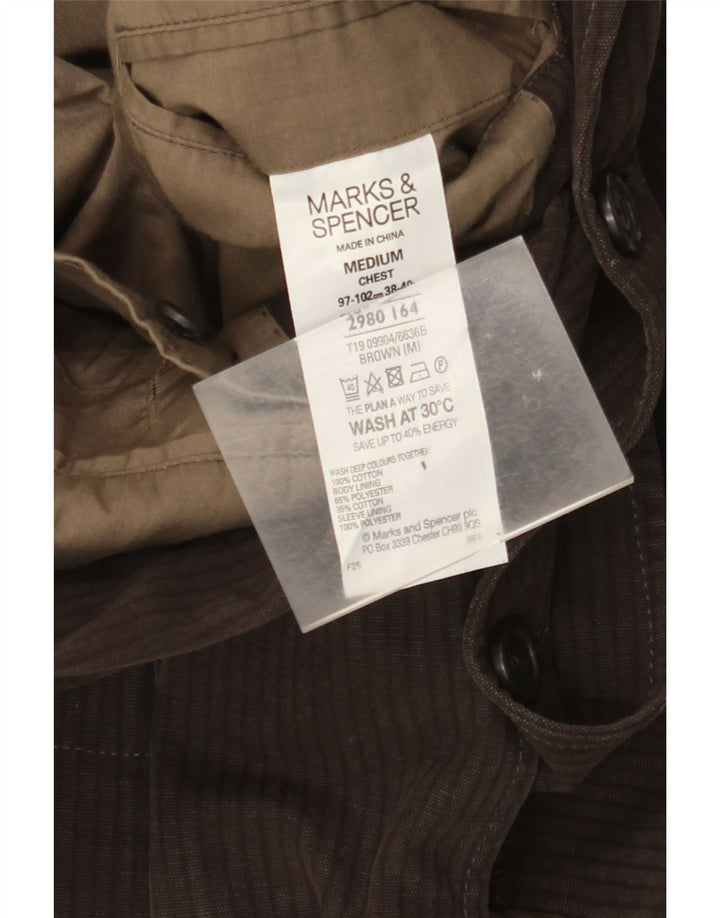 Marks & Spencer Ανδρικό μπλέιζερ με 2 κουμπιά μπουφάν UK 38 Μεσαίου καφέ ρίγες