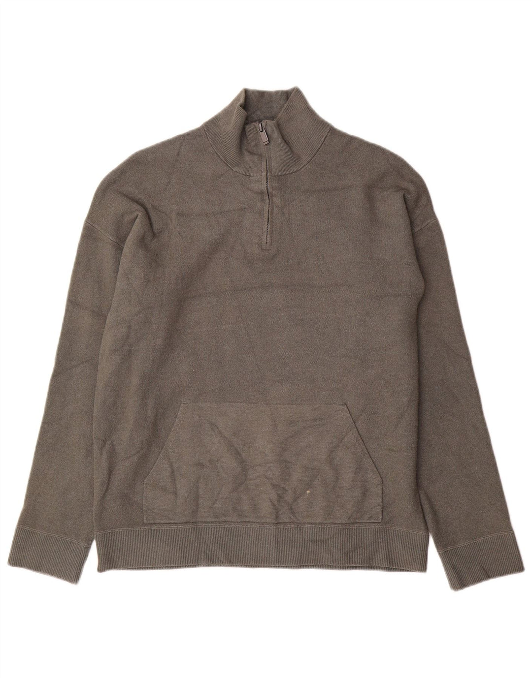 MASSIMO DUTTI Ανδρικό πουλόβερ με φερμουάρ XL γκρι βισκόζη