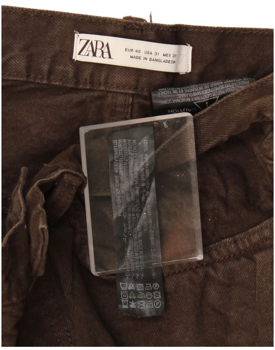 Ανδρικό τζιν ZARA Cropped EU 40 Medium W31 L25 Καφέ Βαμβακερό
