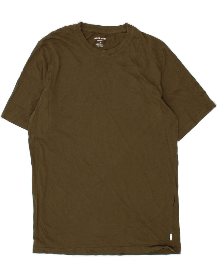 JACK & JONES Mens T-Shirt Top Medium Khaki Cotton Vintage Jack & Jones and Second-Hand Jack & Jones from Messina Hembry 