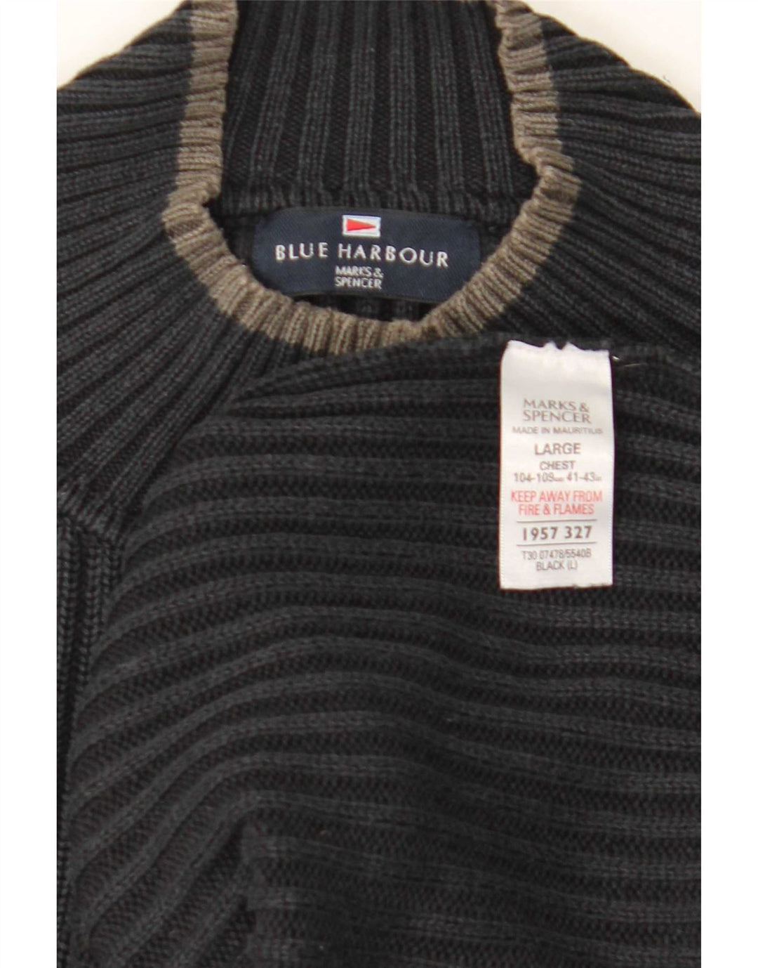 Marks & Spencer Mens Blue Harbour Crew Neck Jumper πουλόβερ Large Navy