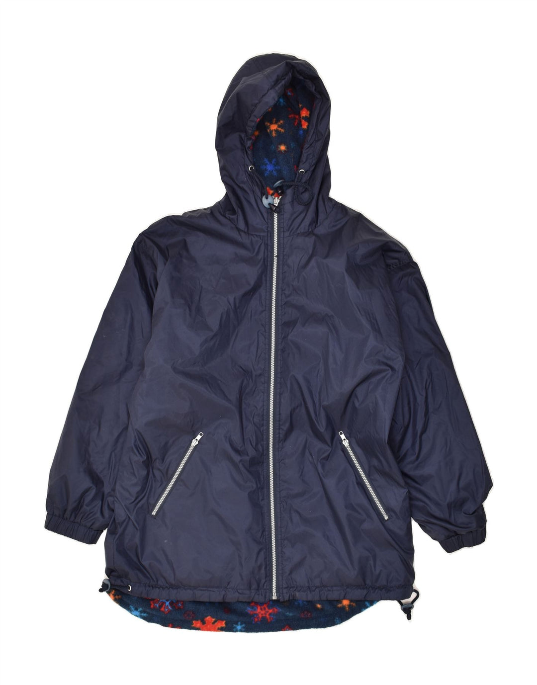 VINTAGE Womens Reversible Hooded Fleece Jacket UK 16 Large Navy Blue | Vintage Vintage | Thrift | Second-Hand Vintage | Used Clothing | Messina Hembry 