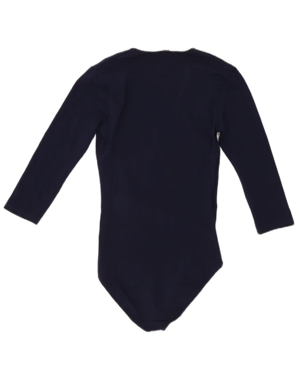 Zara γυναικείο κορμάκι με μανίκια 3/4 UK 8 Small Navy Blue Cotton