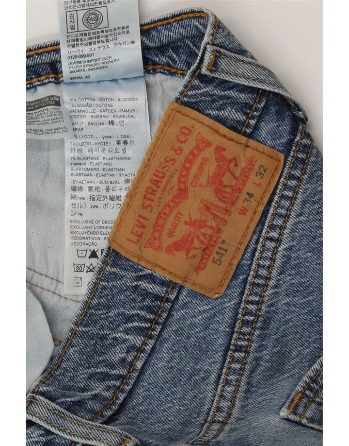Levi's Mens 541 Straight Jeans W34 L32 Μπλε βαμβακερό