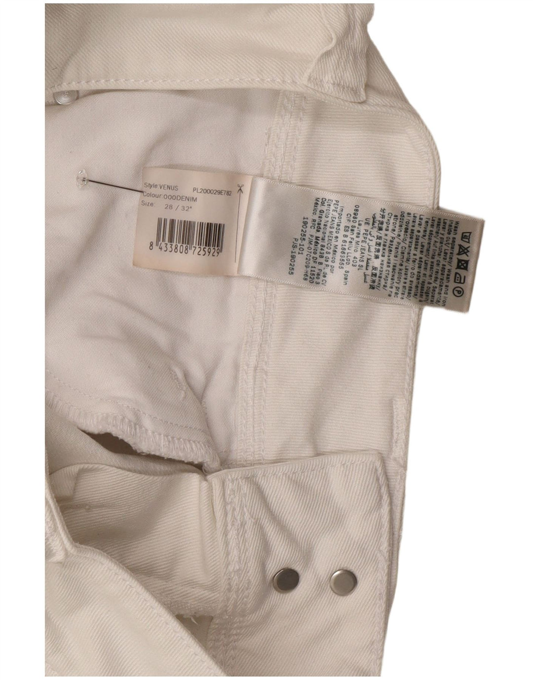 PEPE Jeans Γυναικείο Venus Slim W28 L32 Λευκό βαμβακερό