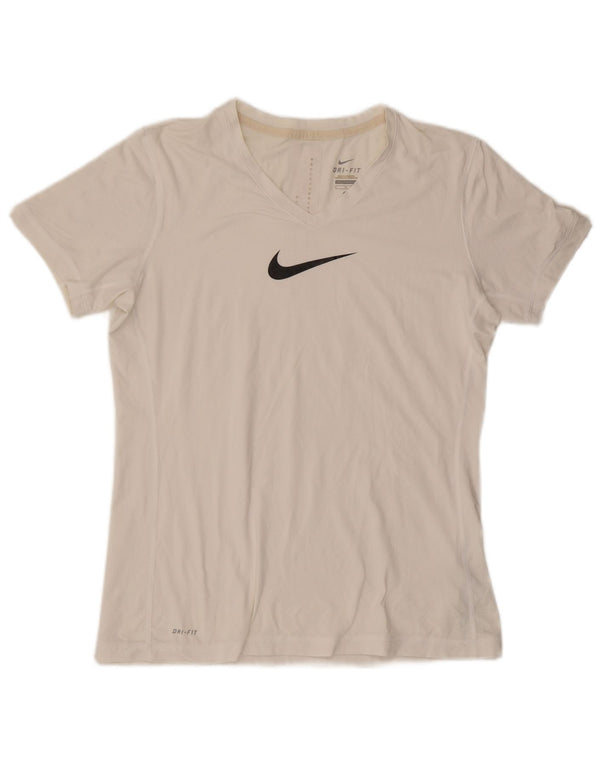 Γυναικείο γραφικό μπλουζάκι NIKE Dri Fit Top UK 18 XL Λευκό πολυεστέρα
