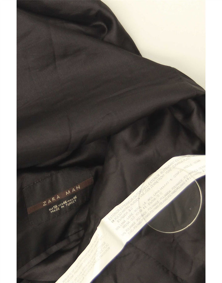 Zara Ανδρικό σακάκι σακάκι με 2 κουμπιά EU 56 XL μαύρο μαλλί