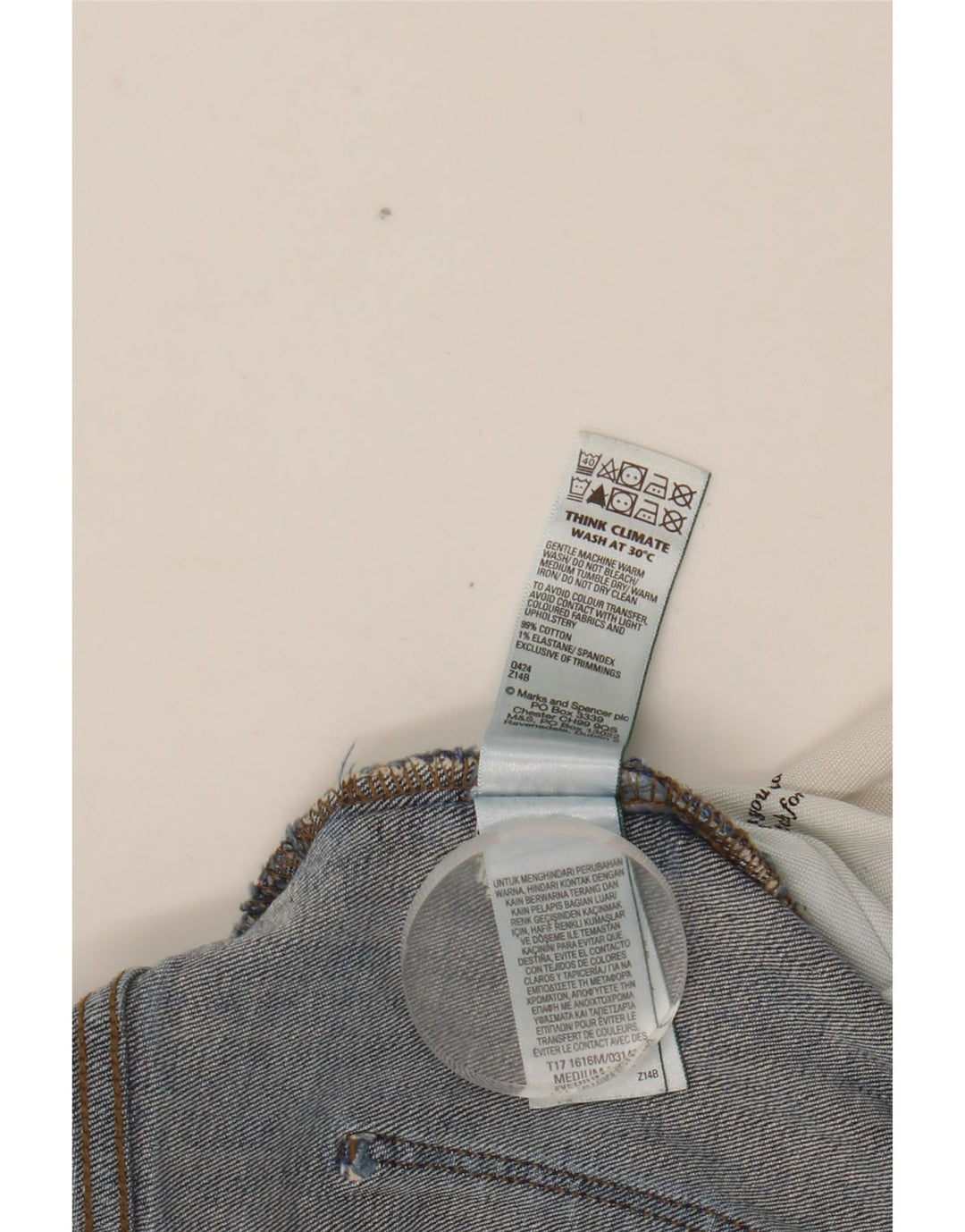 Ανδρικό τζιν ίσιο Marks & Spencer W40 L29 Μπλε βαμβακερό