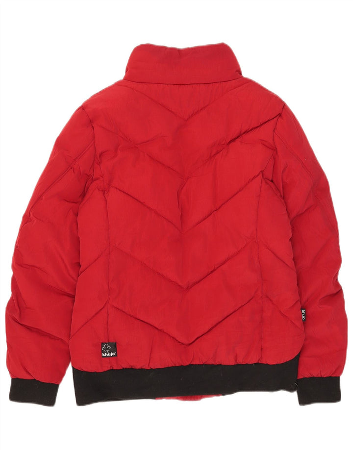 KHUJO Γυναικείο μπουφάν με επένδυση UK 6 XS Red Colourblock Πολυεστέρας