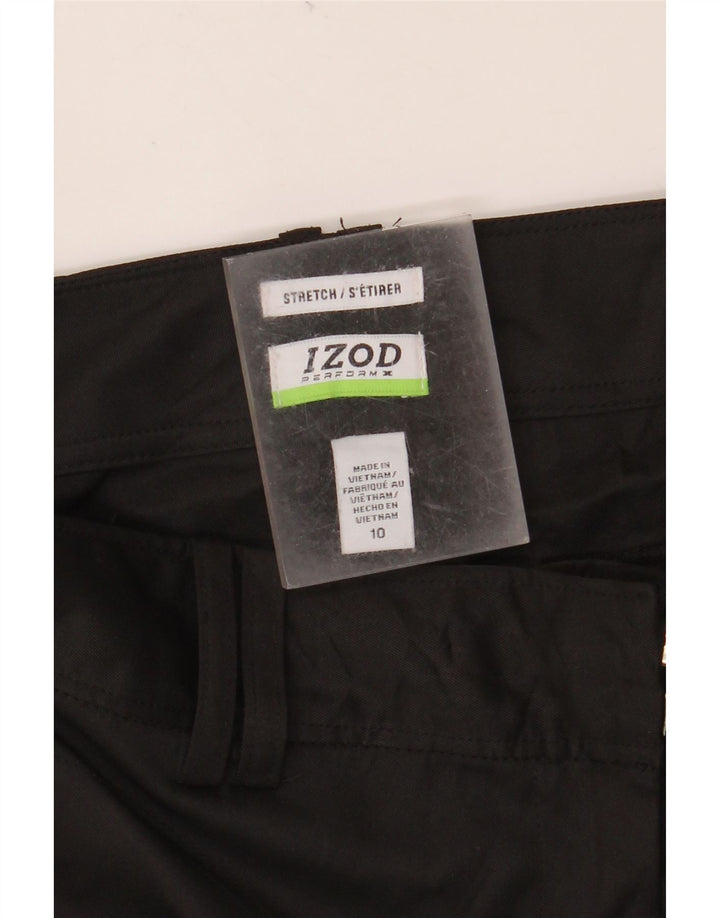 Γυναικείο ίσιο παντελόνι Chino IZOD US 10 μεγάλο W32 L30 μαύρο πολυεστέρα