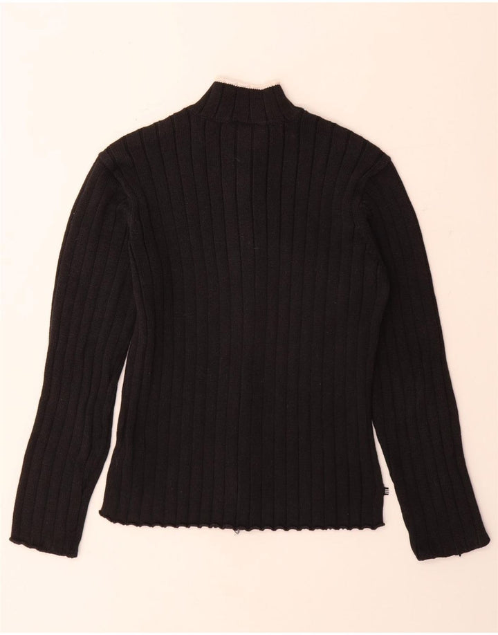 Γυναικεία ζακέτα ADIDAS UK 12 μεσαίο μαύρο βαμβακερό