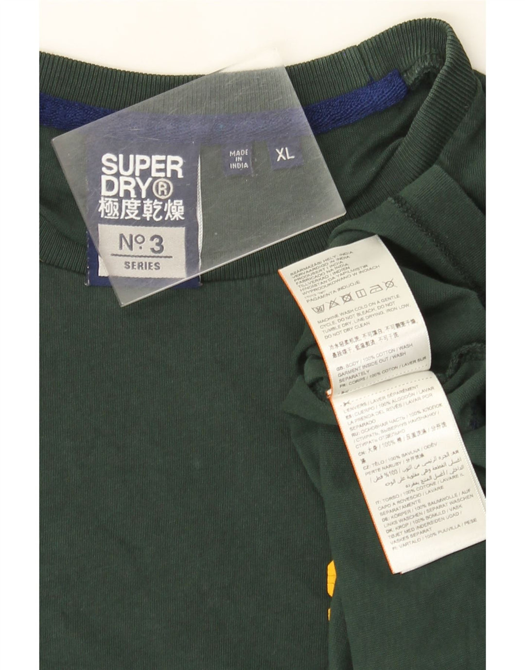 Ανδρικό γραφικό τοπ Superdry Μακρυμάνικο XL Πράσινο βαμβακερό