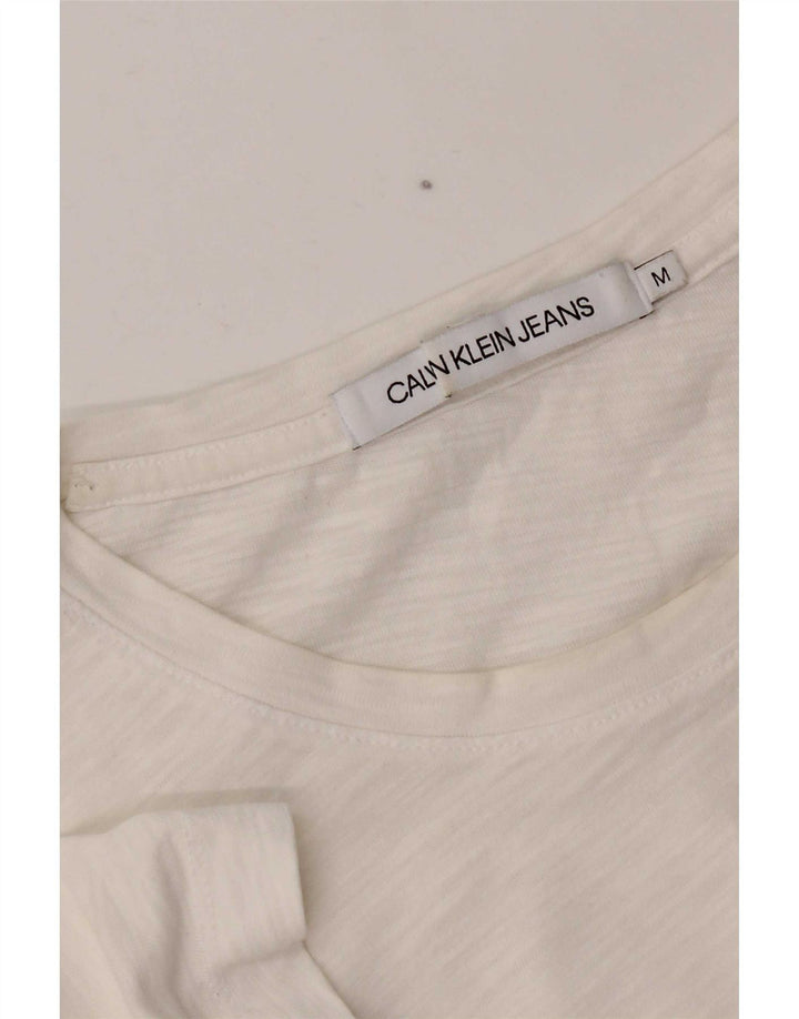 Calvin Klein Jeans Γυναικείο T-Shirt Top UK 14 Medium White