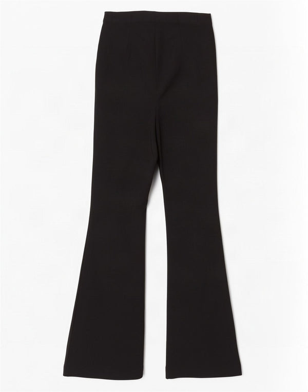 Topshop Γυναικεία Flare Casual Παντελόνια UK 10 Small W28 L32 Black Viscose