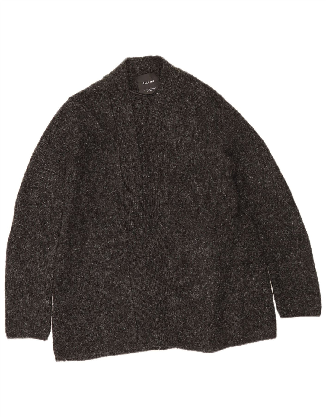Zara Γυναικείο ανοιχτό πουλόβερ ζακέτα UK 14 Medium Grey