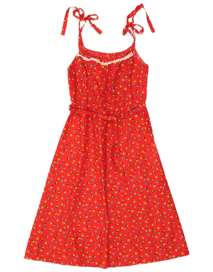 Vintage Γυναικείο Abstract Pattern Slip Dress IT 44 Medium Red