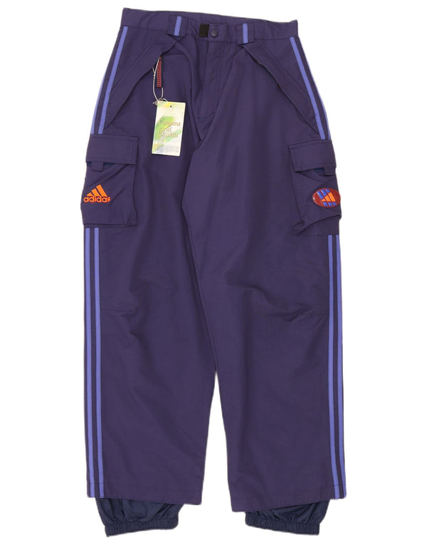 Ανδρικά γραφικά παντελόνια σκι φορτίου Adidas UK 34/36 Small Navy Blue Polyamide