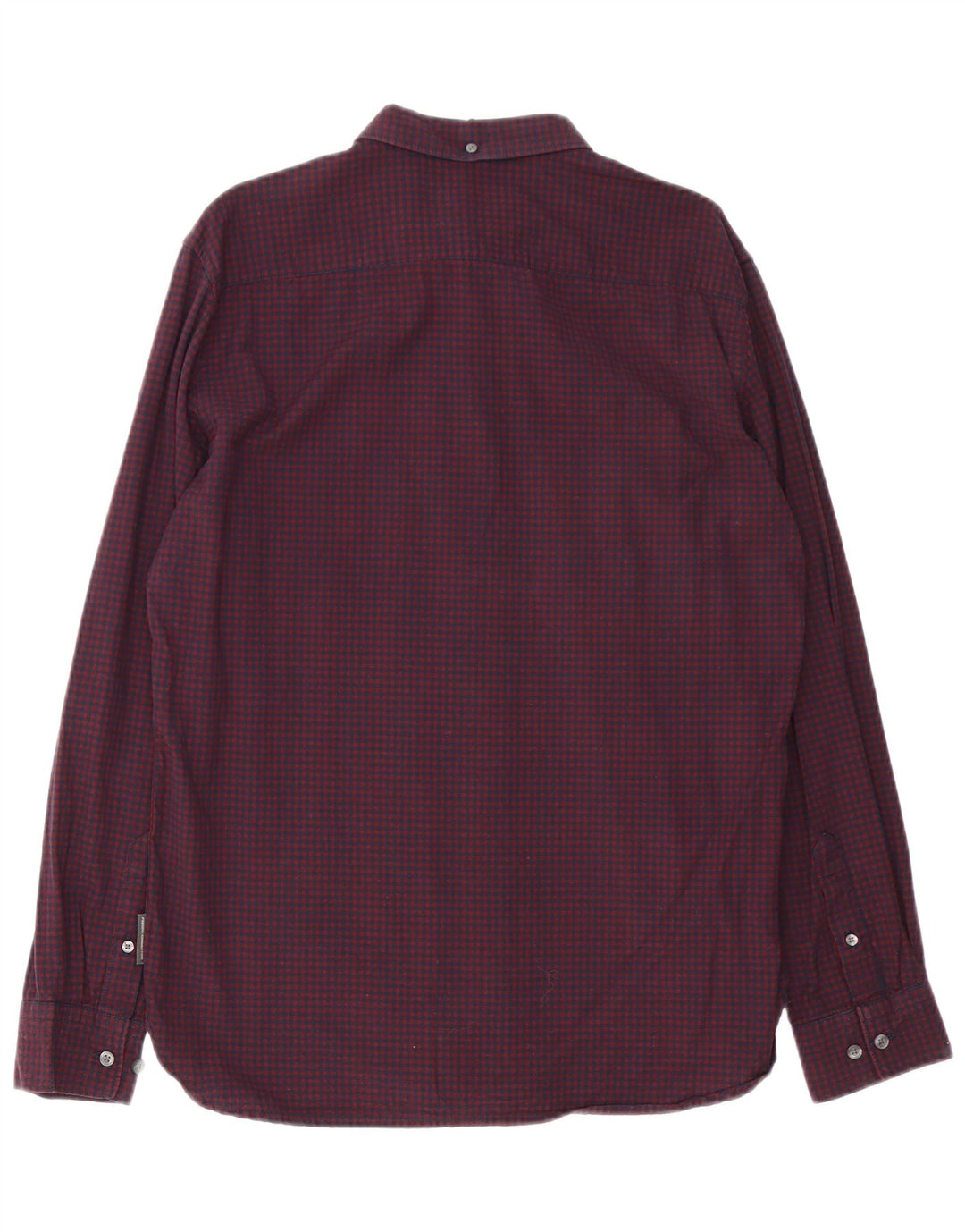 Ανδρικό πουκάμισο French Connection Μεγάλο Βουργουνδί Gingham Cotton
