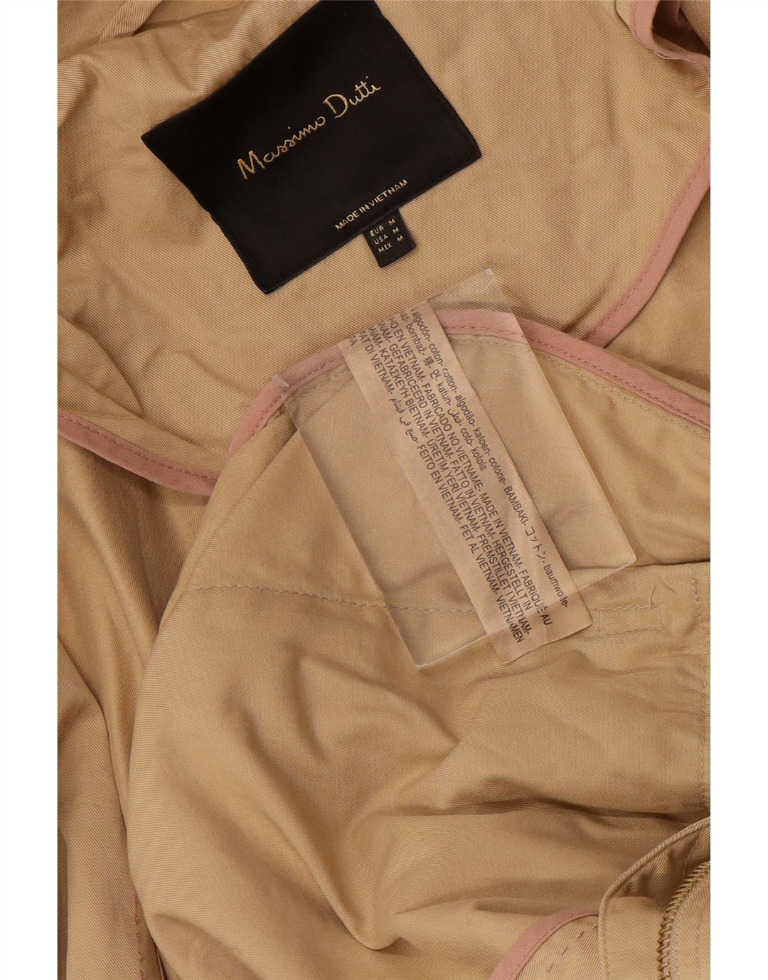 MASSIMO DUTTI Γυναικείο μπουφάν Parka με κουκούλα UK 14 μεσαίο βαμβακερό μπεζ