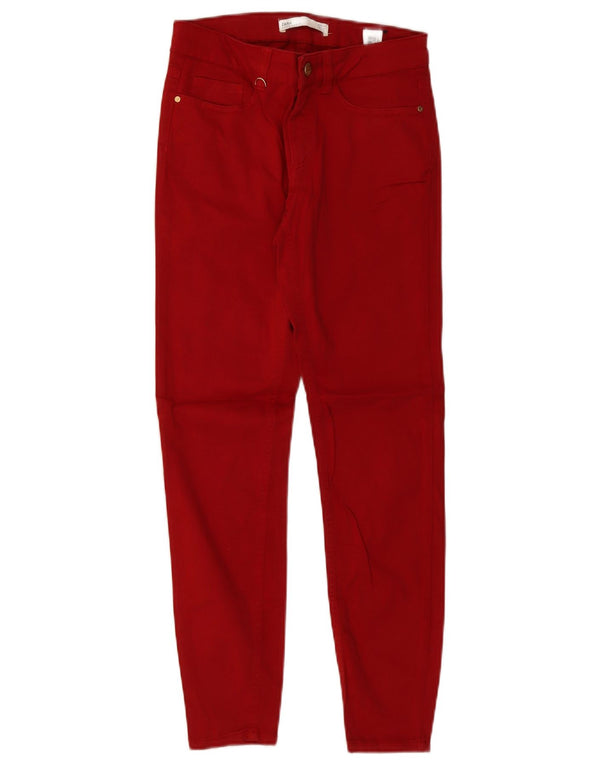 Zara Γυναικείο Ζ1975 Skinny Jeans EU 34 2XS W24 L27 Κόκκινο βαμβακερό