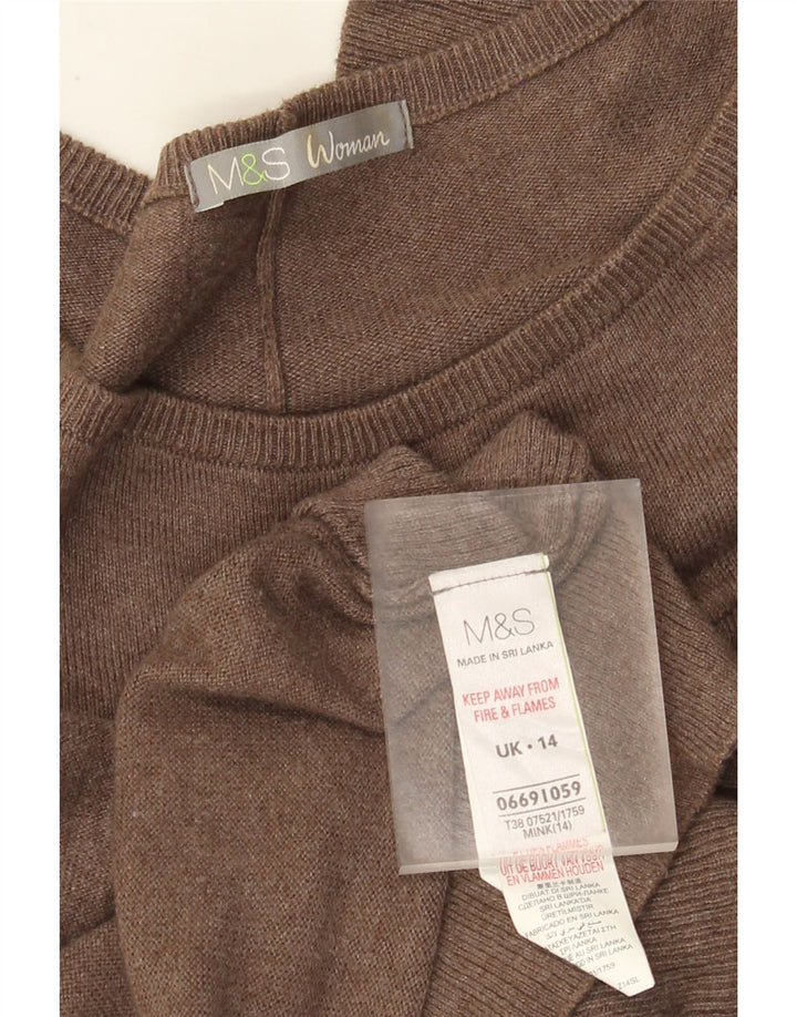 Marks & Spencer Γυναικείο φόρεμα Jumper UK 14 Βαμβακερό μεσαίο καφέ